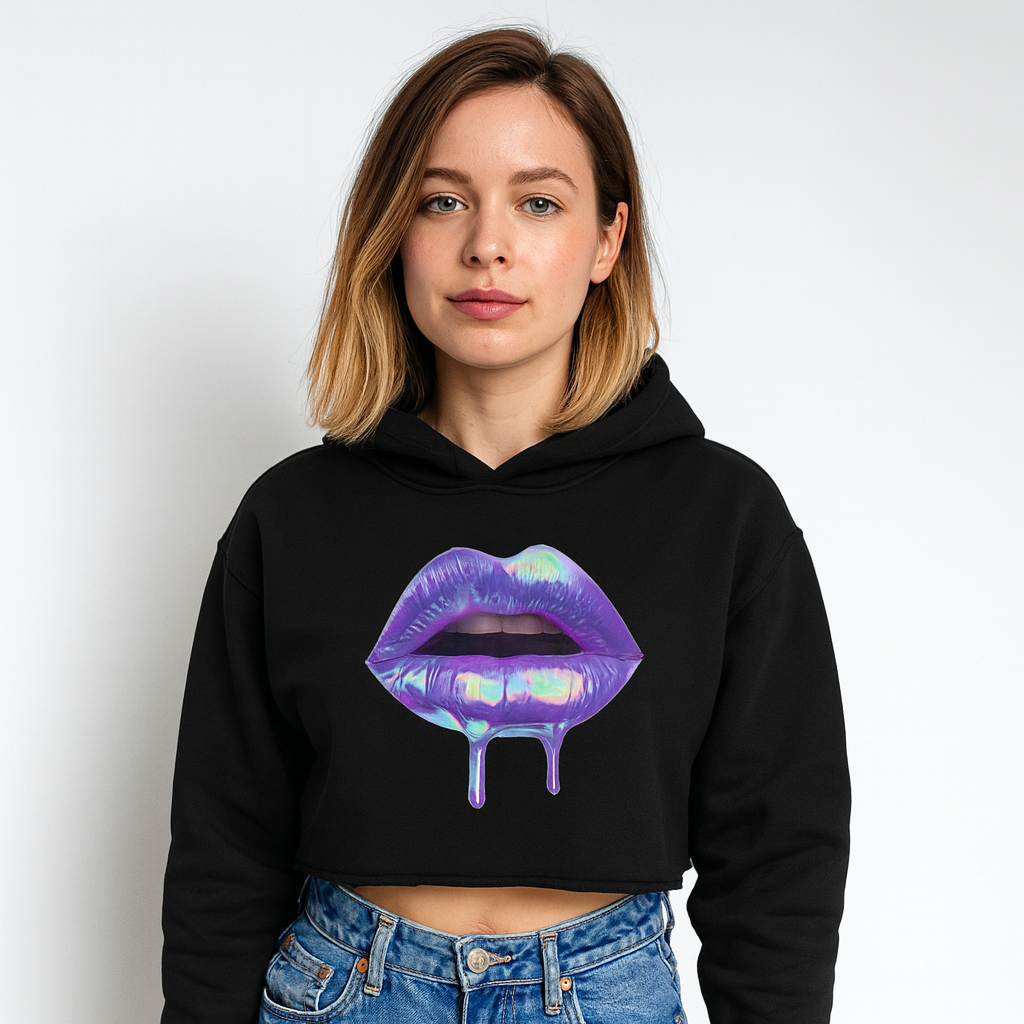 2YK Lips Crop Hoodie 2ykh02