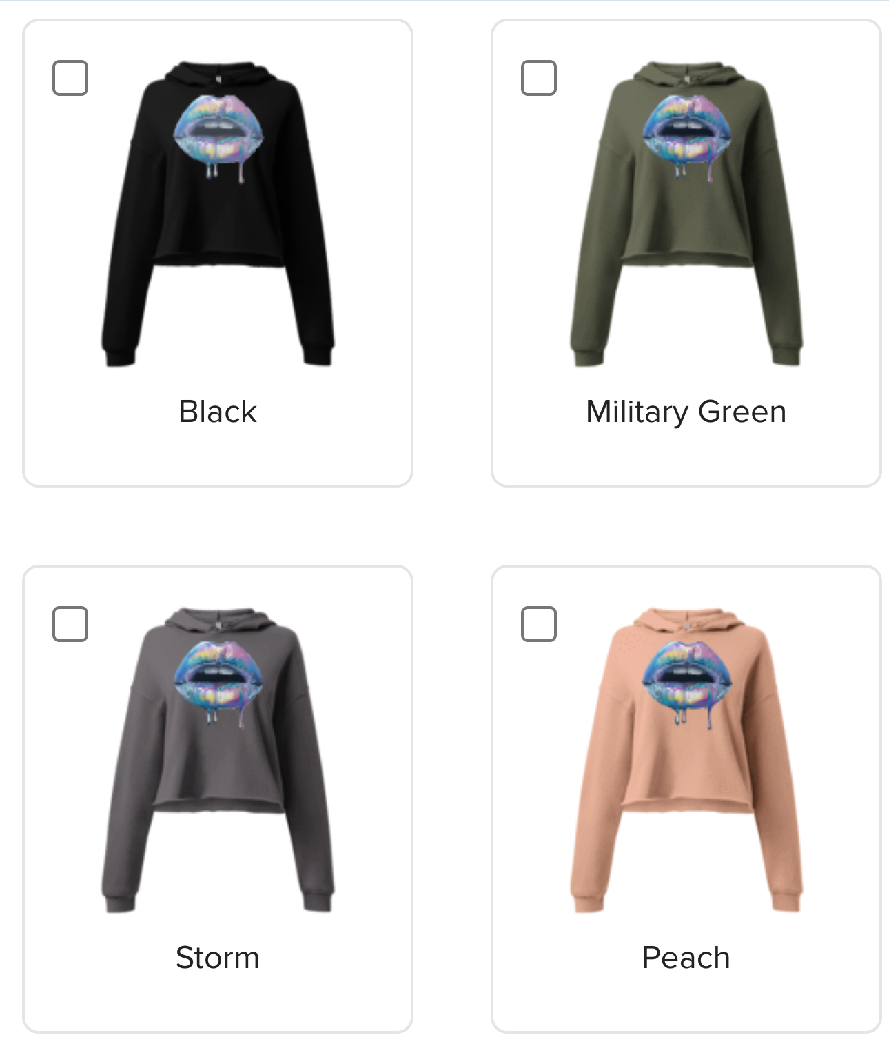 2YK Lips Crop Hoodie 2ykh02