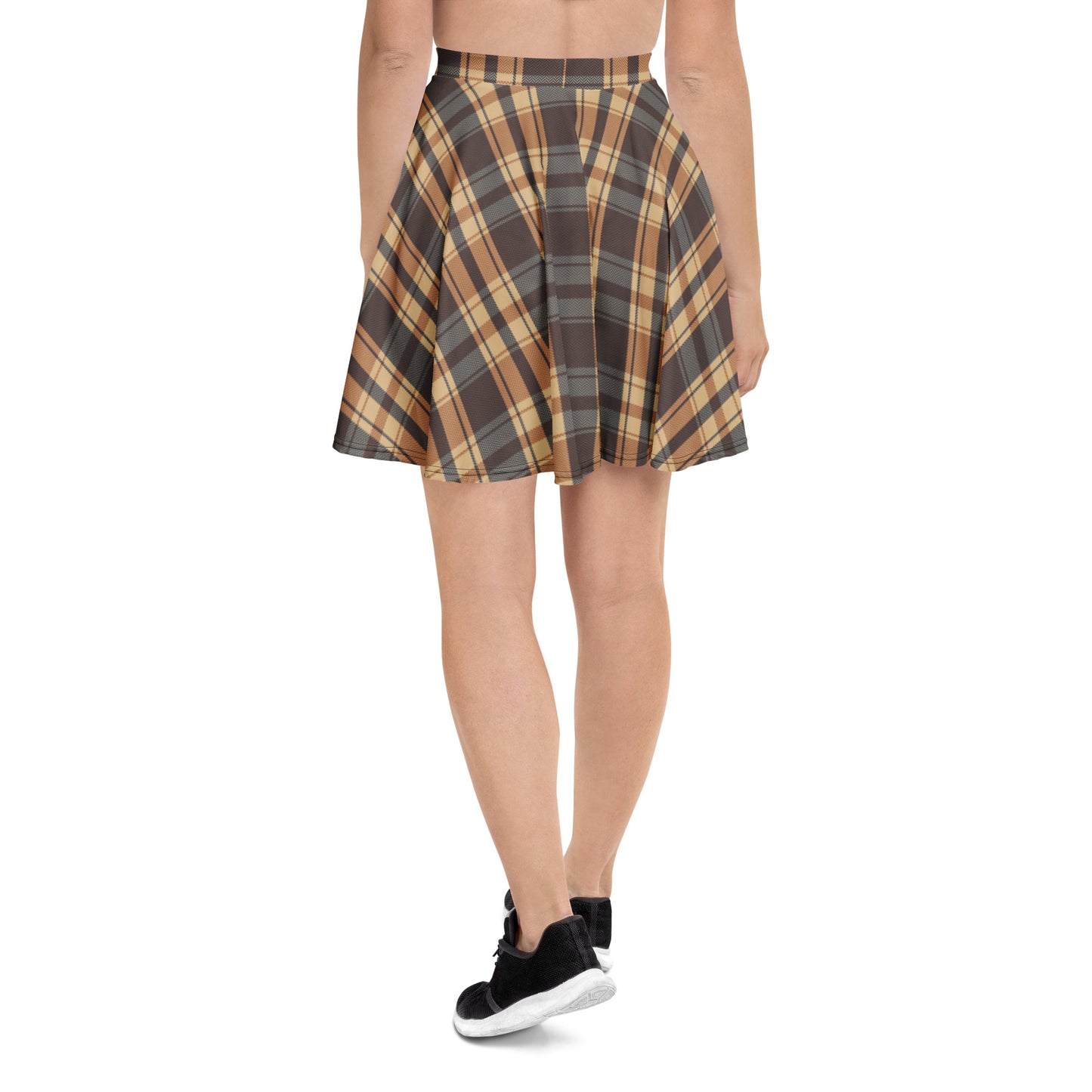 close-up of plaid pattern femboy style skirt