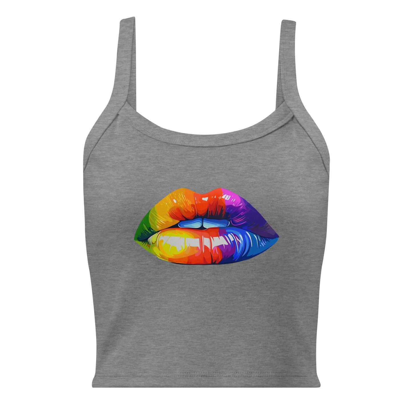 styled look with rainbow lips crop tank