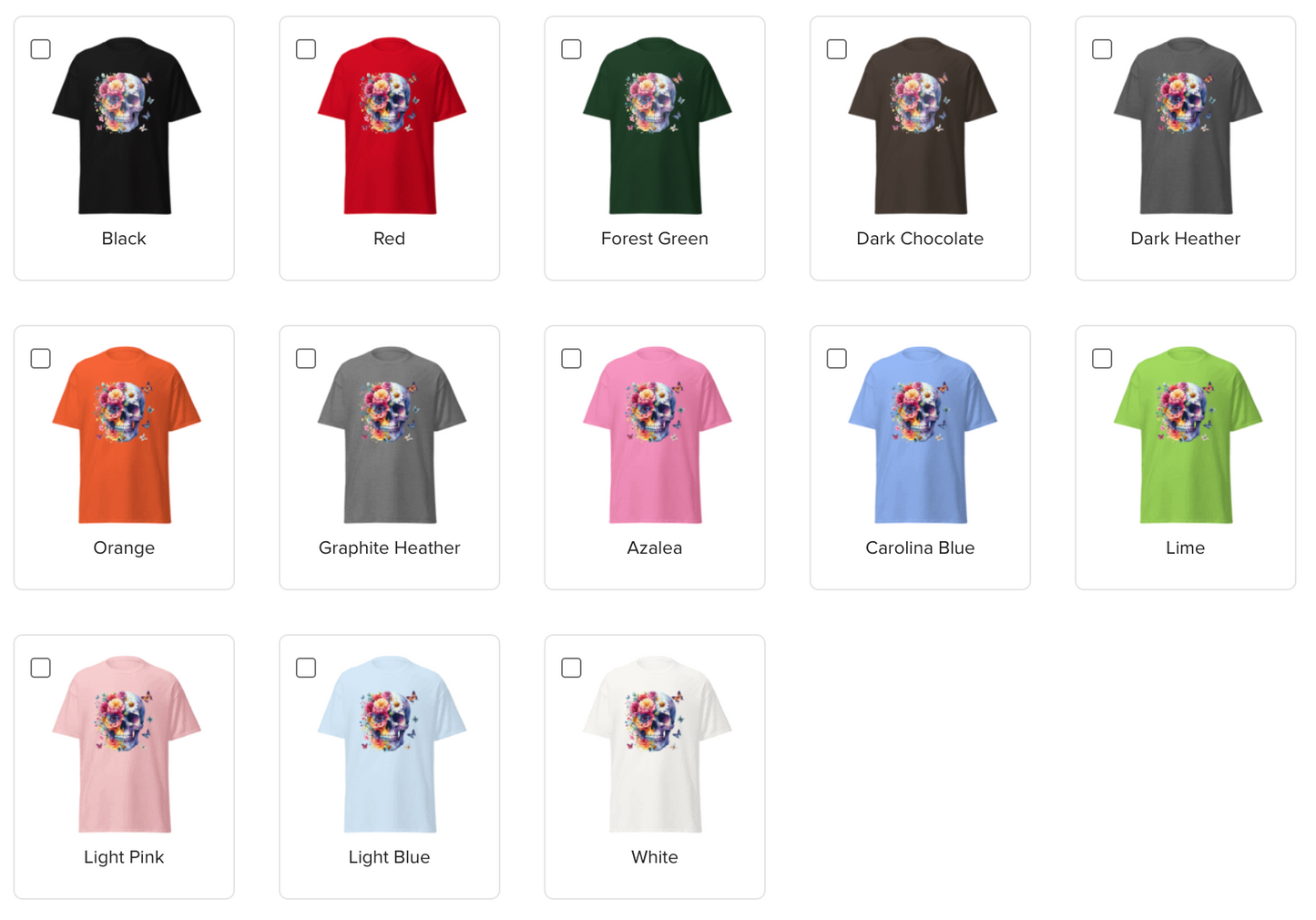 Skull Flowers T-Shirt SFTS01