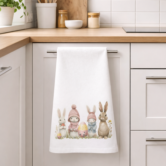 Cute Easter Bunnies Kitchen Tea Towel EAHT10