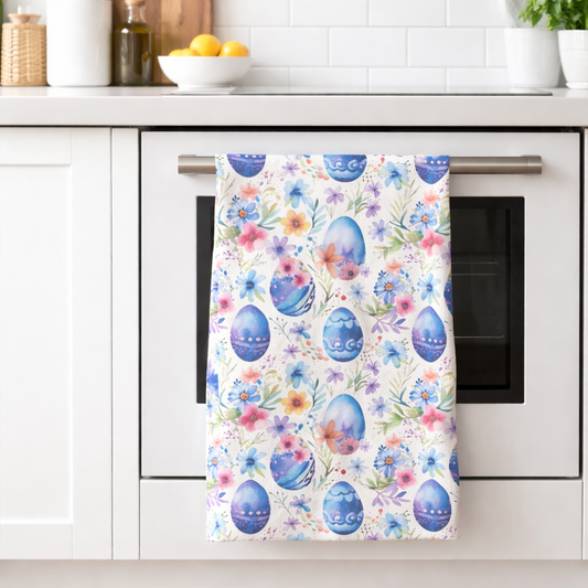 Floral Easter Eggs Kitchen Tea Towel EAHT11