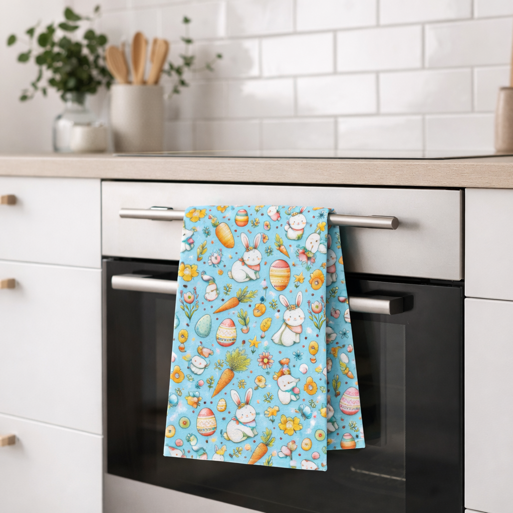 Cute Easter Bunny Kitchen Tea Towel ESHT23