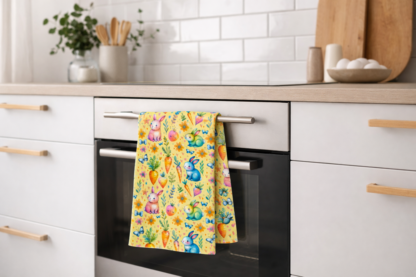 Cute Easter Bunny Kitchen Tea Towel ESHT24