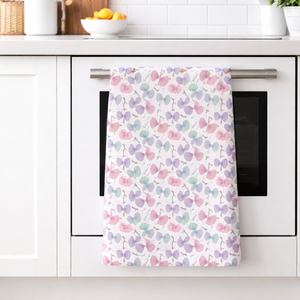 Pastel Bow Kitchen Tea Towel ESHT012