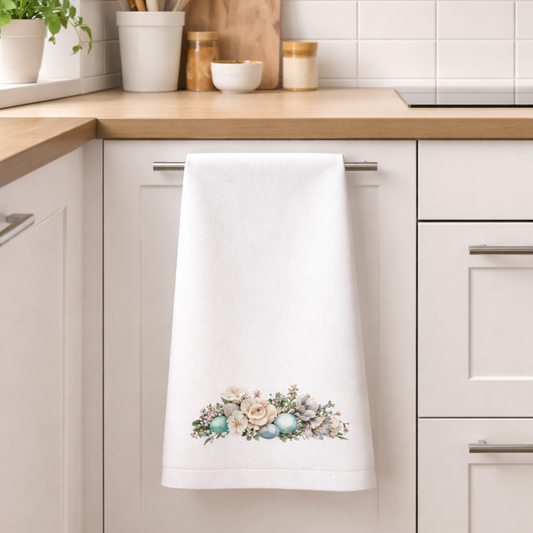 Elegant Easter Bunny Kitchen Tea Towel EAHT03