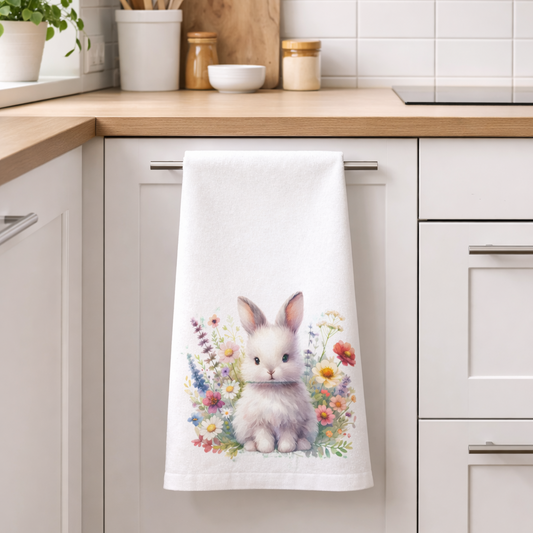 Cute Easter Bunny Kitchen Tea Towel EAHT04