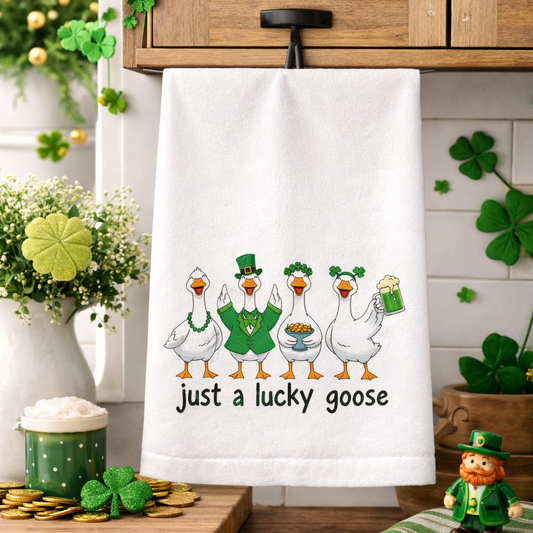 St Patrick’s Day Goose Tea Towel HTPD07