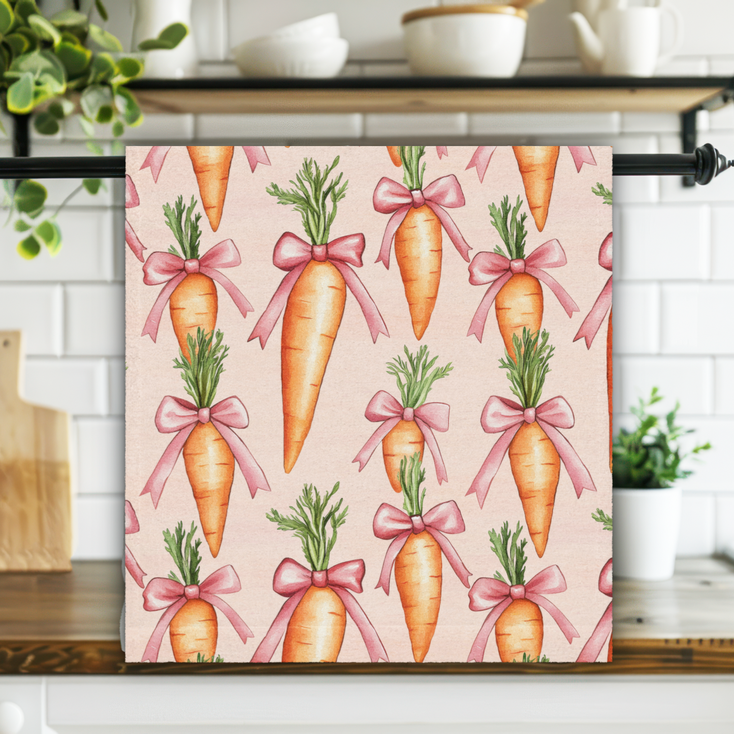 Easter Carrot Bow Kitchen Towel ESHT74
