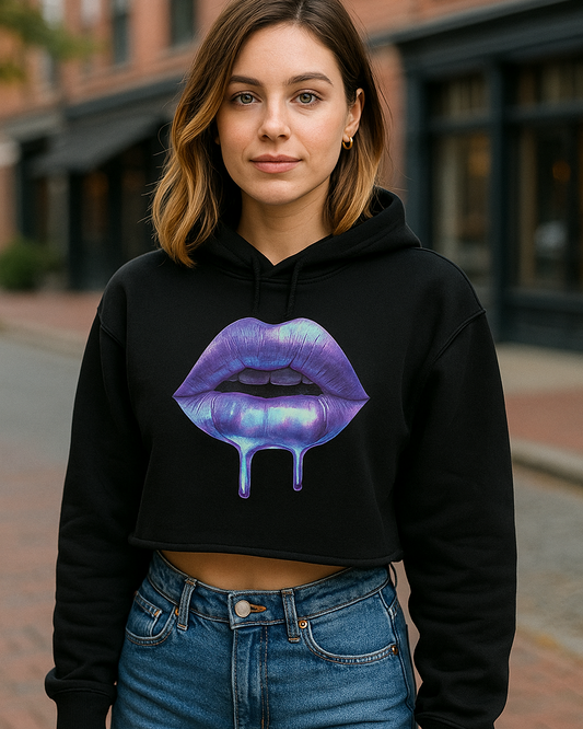 2YK Lips Crop Hoodie 2ykh02