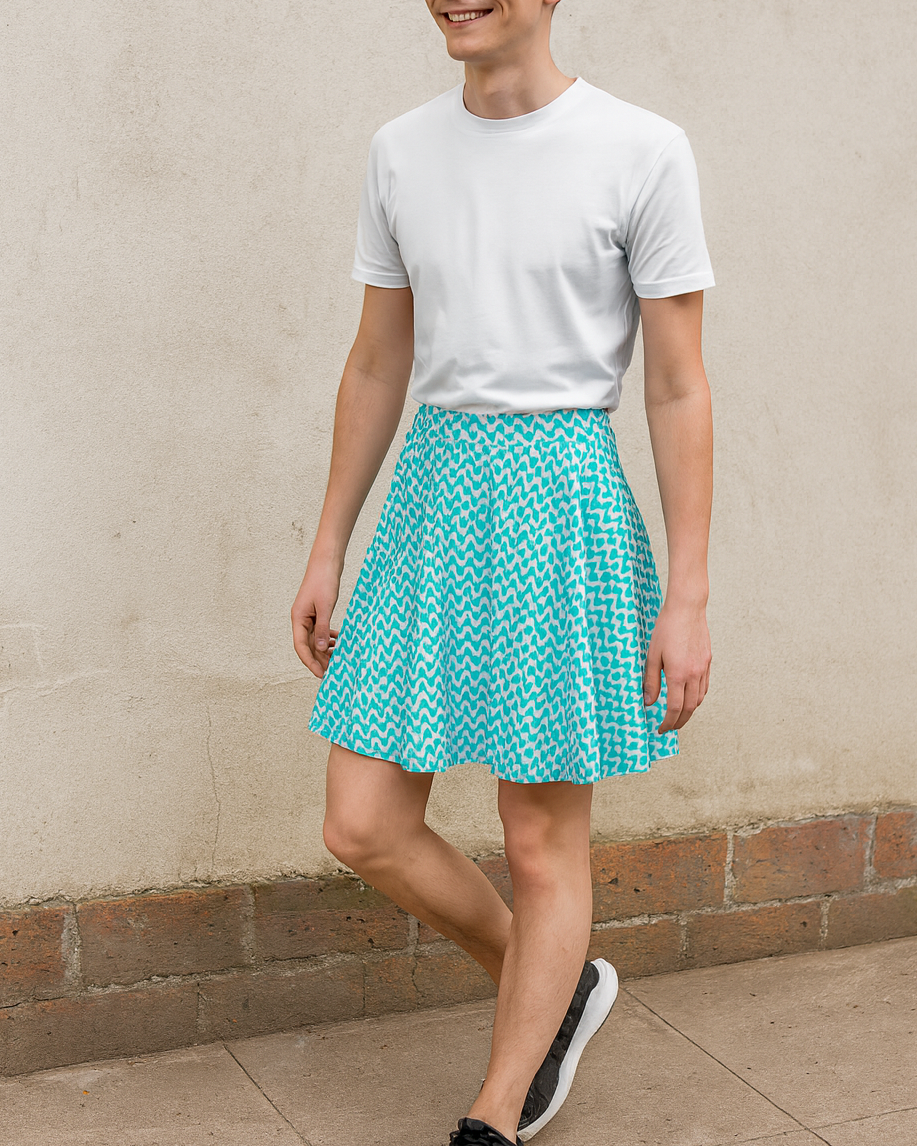 unisex mint herringbone skater skirt femboy outfit