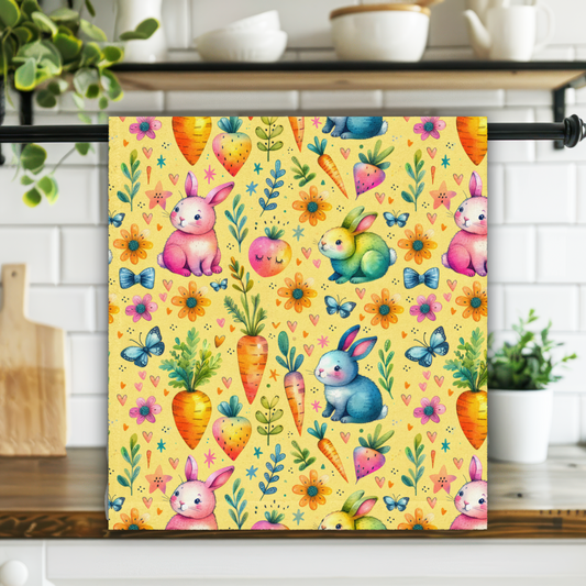 Cute Easter Bunny Kitchen Tea Towel ESHT24