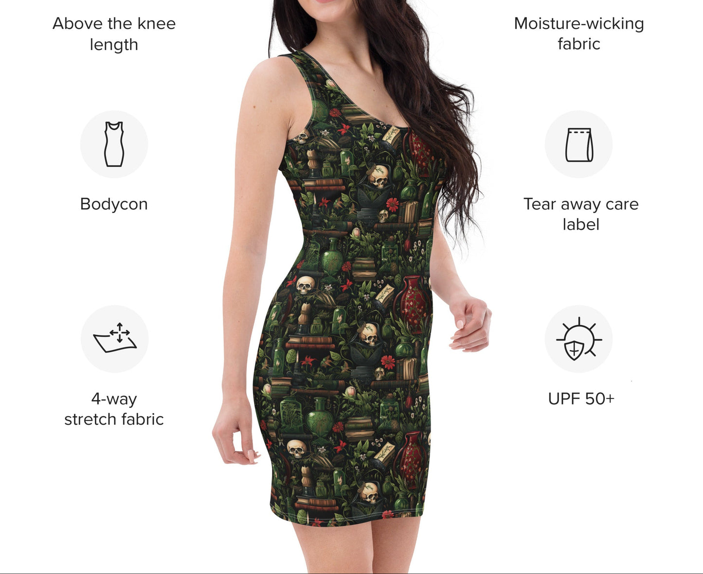 Femboy outfit – black holiday dress with vintage potion and floral details