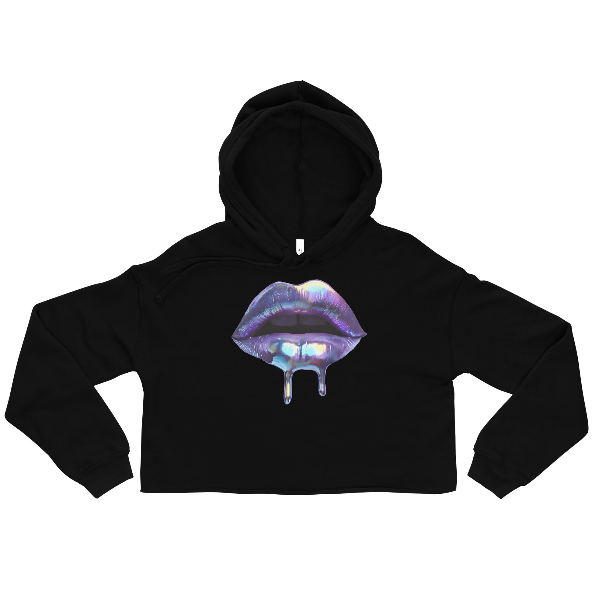 2YK lips crop hoodie streetwear side angle