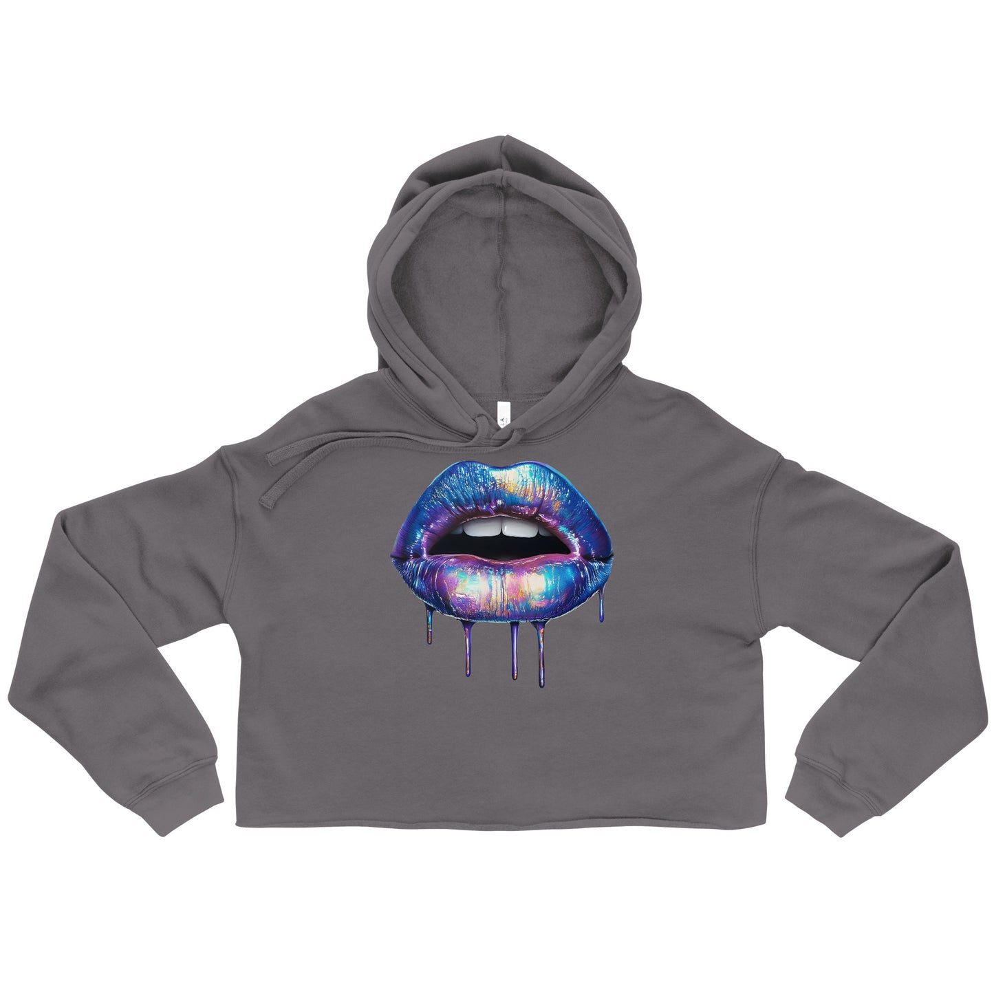 cropped hoodie raw hem detail and drawstrings