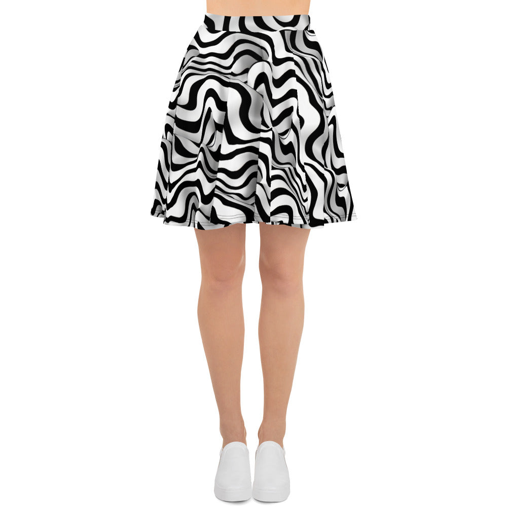 geometric print skater skirt gender-neutral outfit