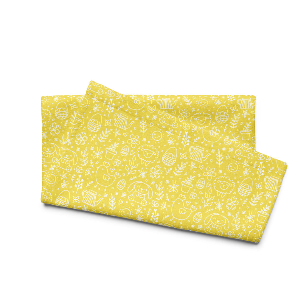 Yellow Easter Doodle Kitchen Tea Towel ESHT32