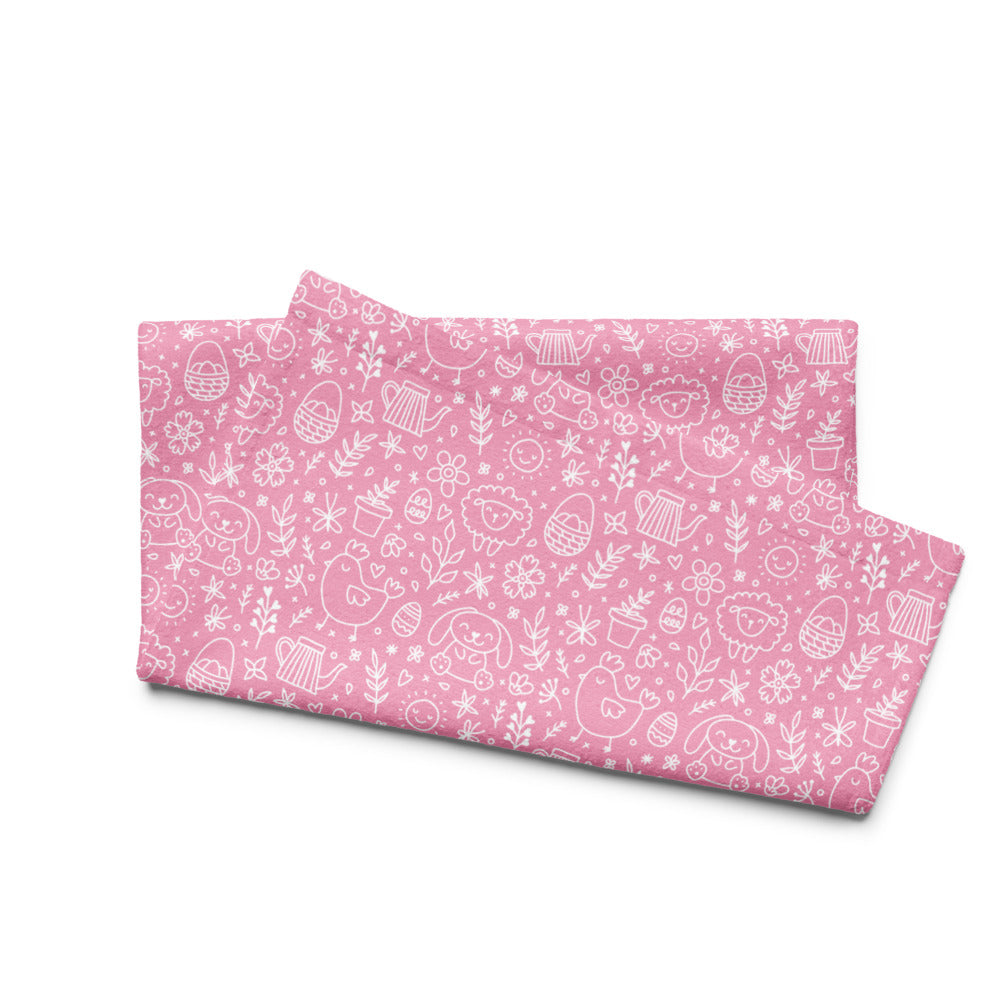 Pink Easter Doodle Kitchen Tea Towel ESHT33