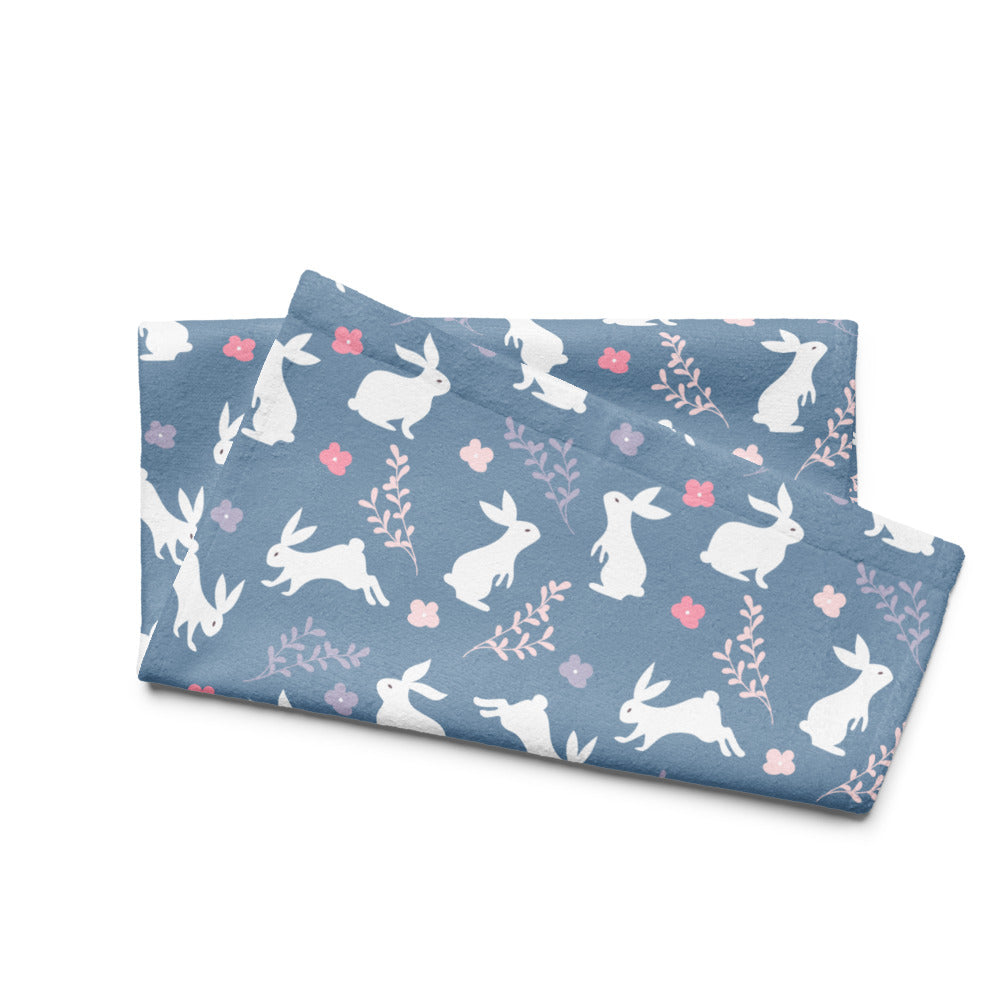 Blue Easter Bunny Kitchen Tea Towel ESHT42