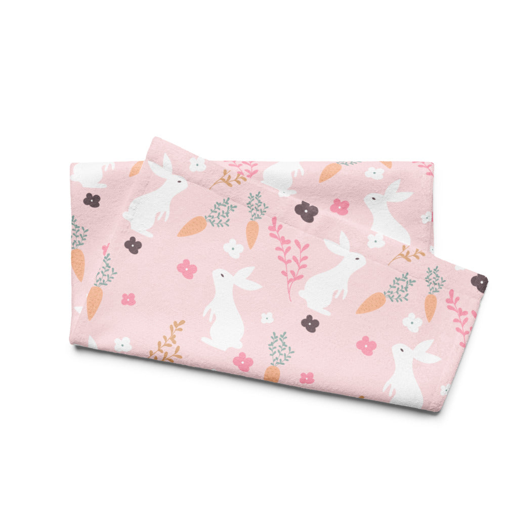 Pink Easter Bunny Kitchen Tea Towel ESHT44