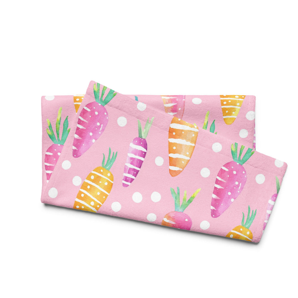 Pink Easter Carrot Kitchen Towel ESHT73