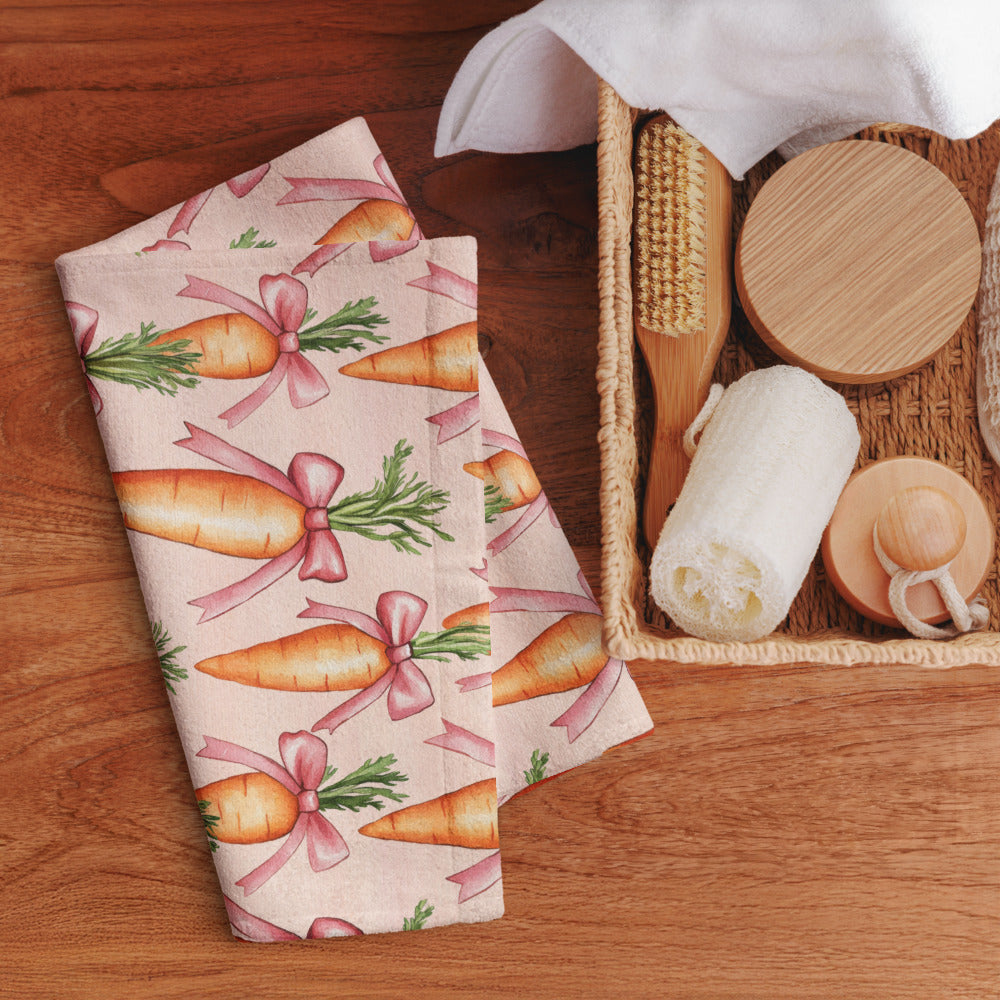 Easter Carrot Bow Kitchen Towel ESHT74