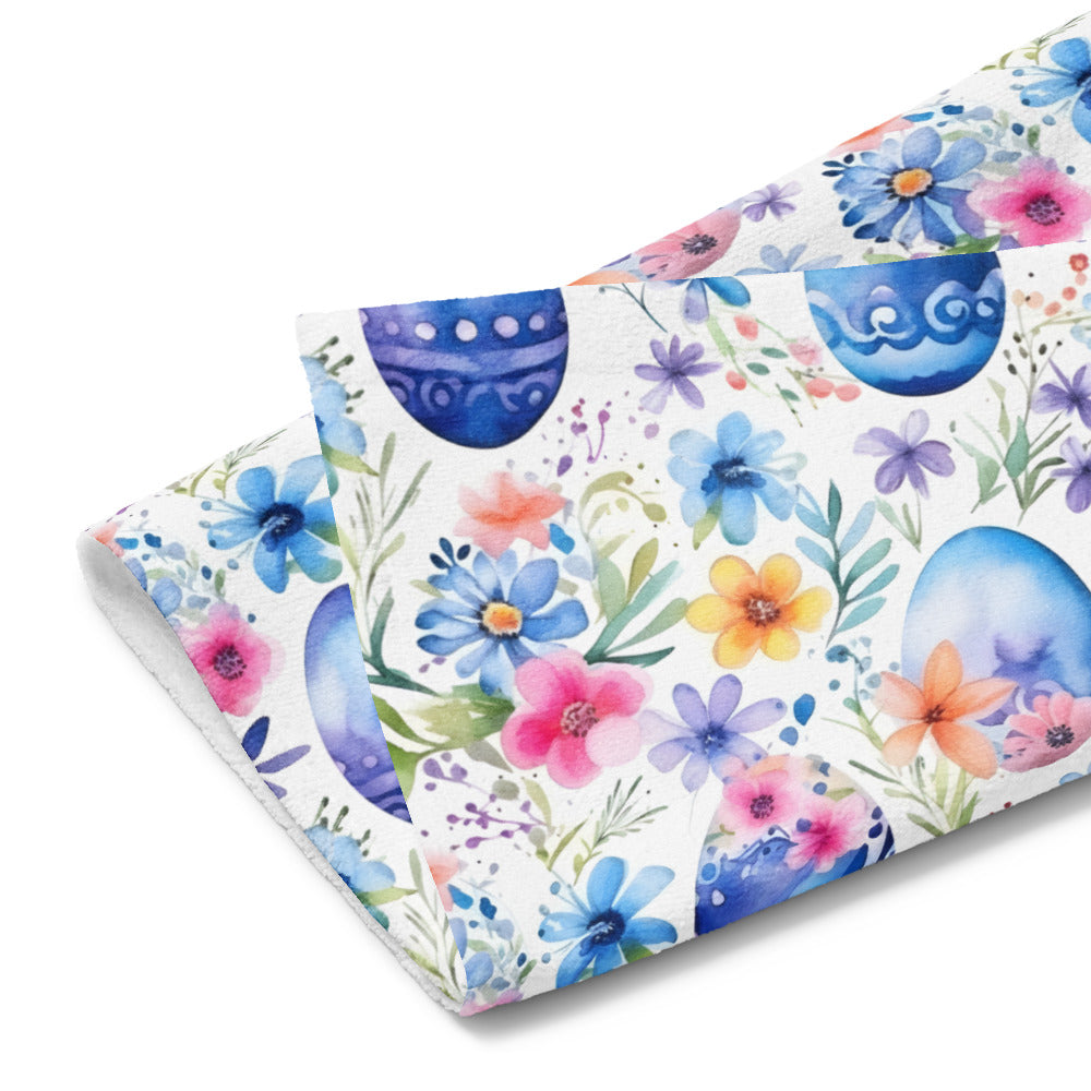 Floral Easter Eggs Kitchen Tea Towel EAHT11