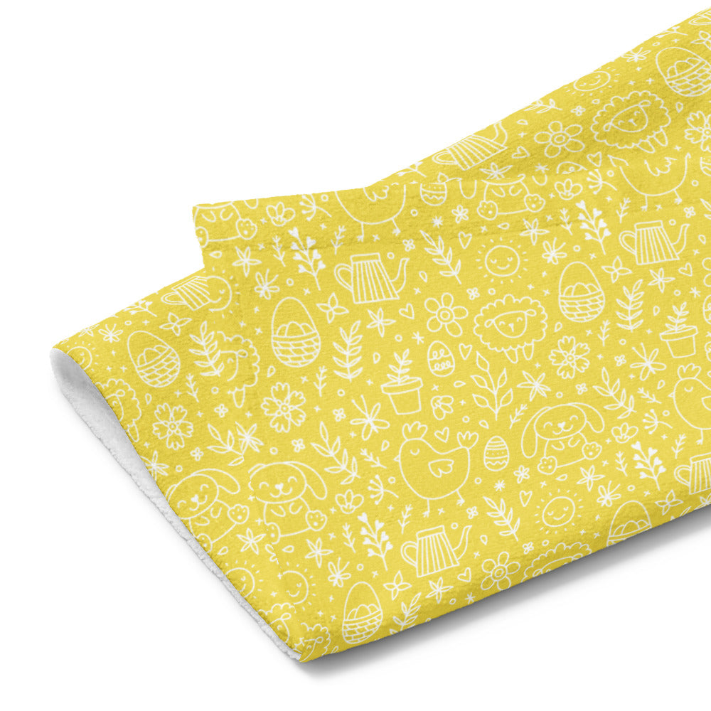 Yellow Easter Doodle Kitchen Tea Towel ESHT32