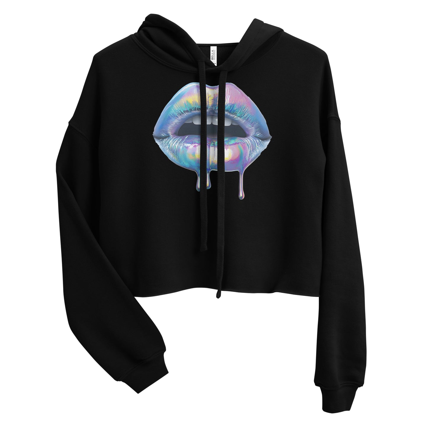 iridescent lips crop hoodie streetwear aesthetic