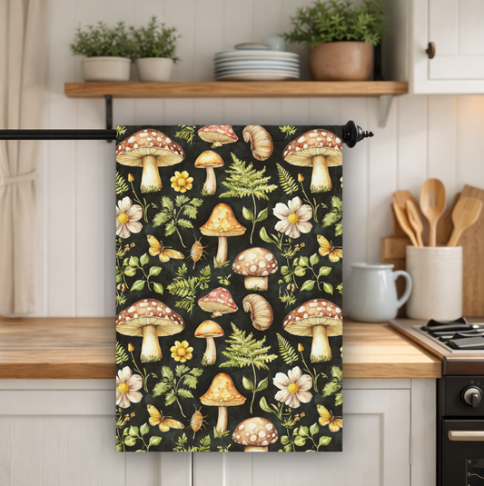 Mushroom Woodland Hand Kitchen Towel MSHT02