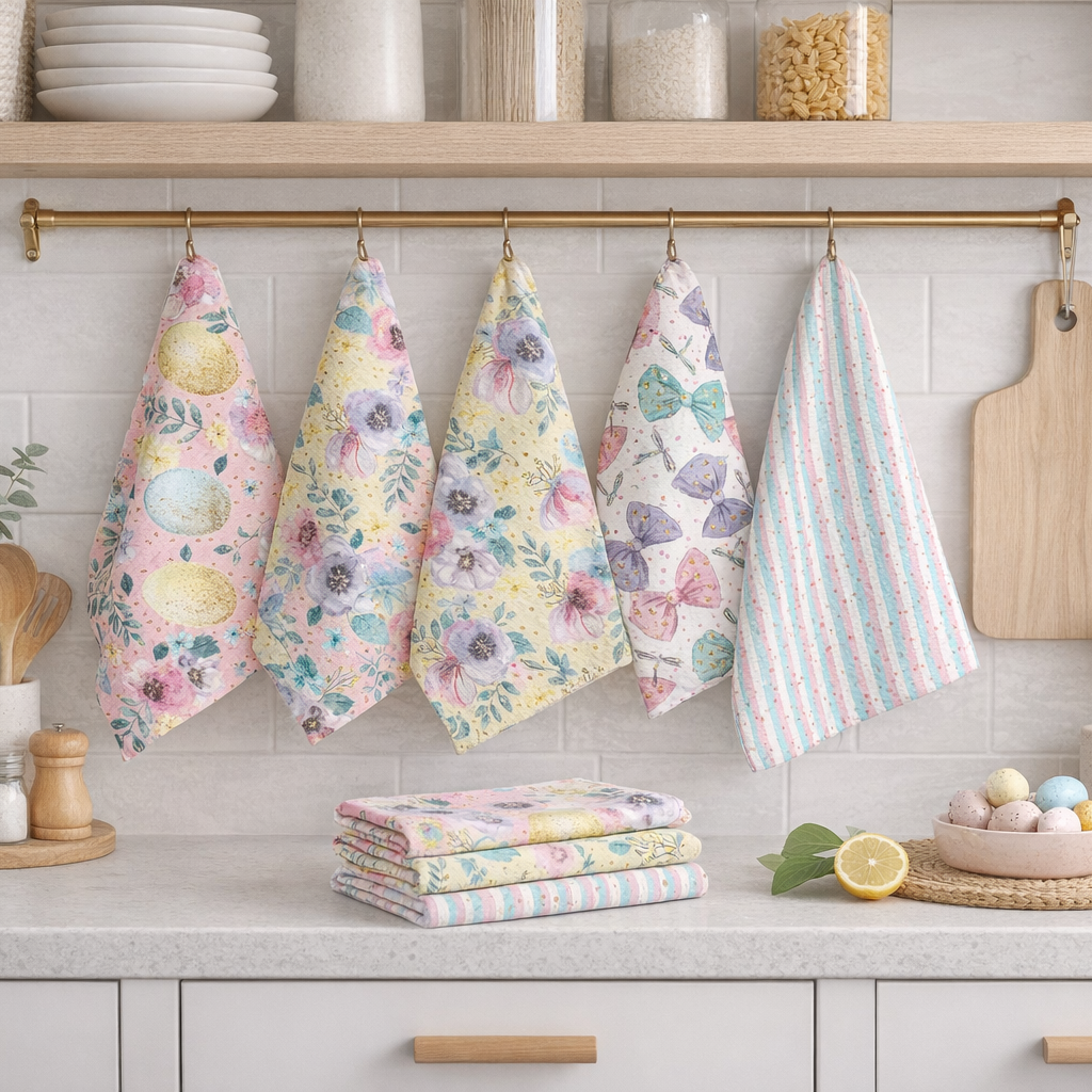 Floral Easter Eggs Kitchen Tea Towel set ESHT011234