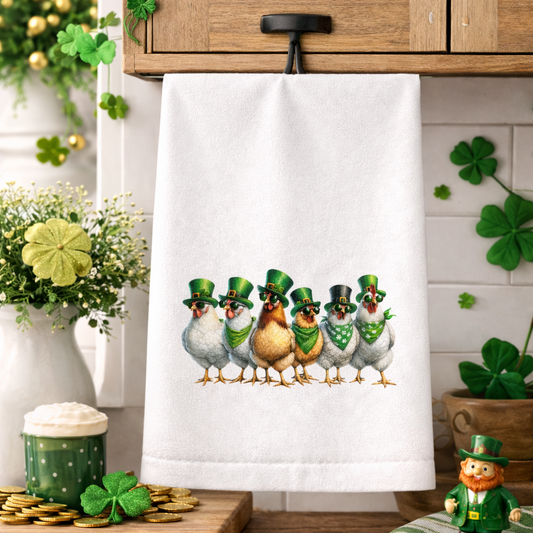 St Patrick’s Day Chicken Tea Towel HTPD06