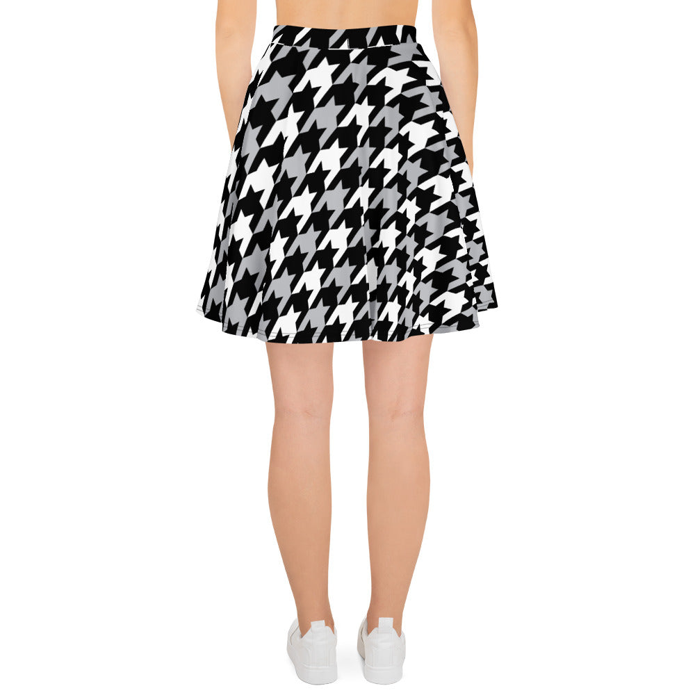 femboy streetwear houndstooth skirt side view