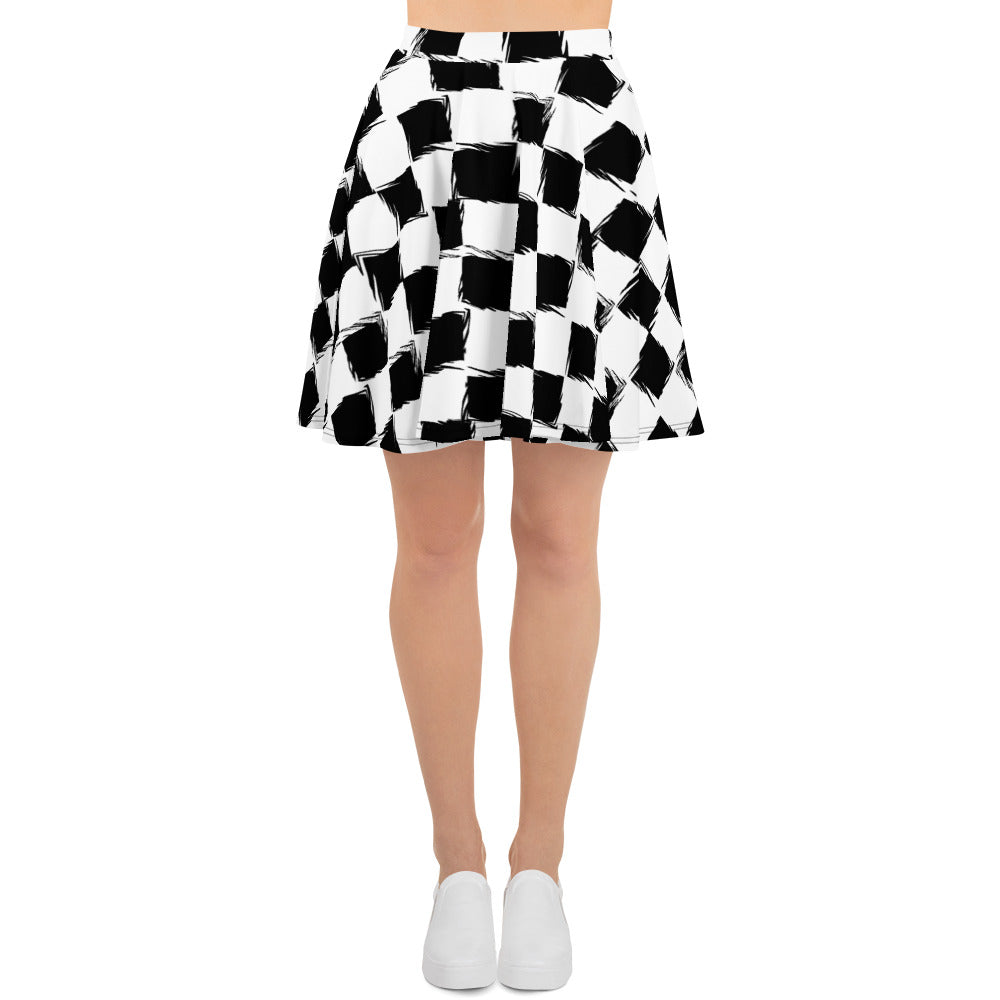 checkerboard skater skirt gender-neutral outfit