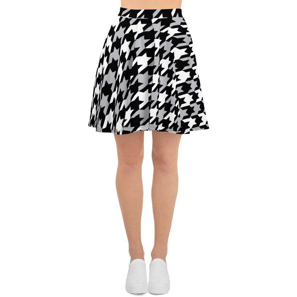 houndstooth print skater skirt gender-neutral outfit