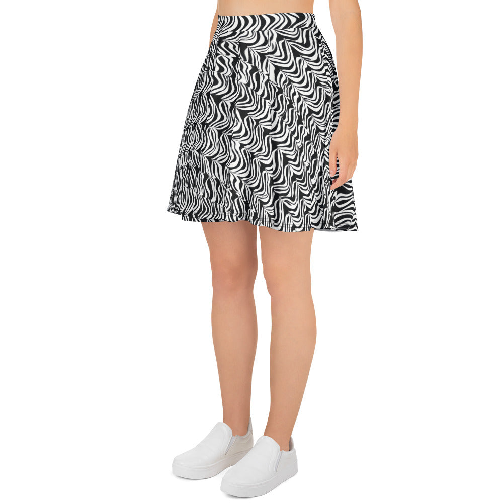 modern monochrome skater skirt soft stretch fabric