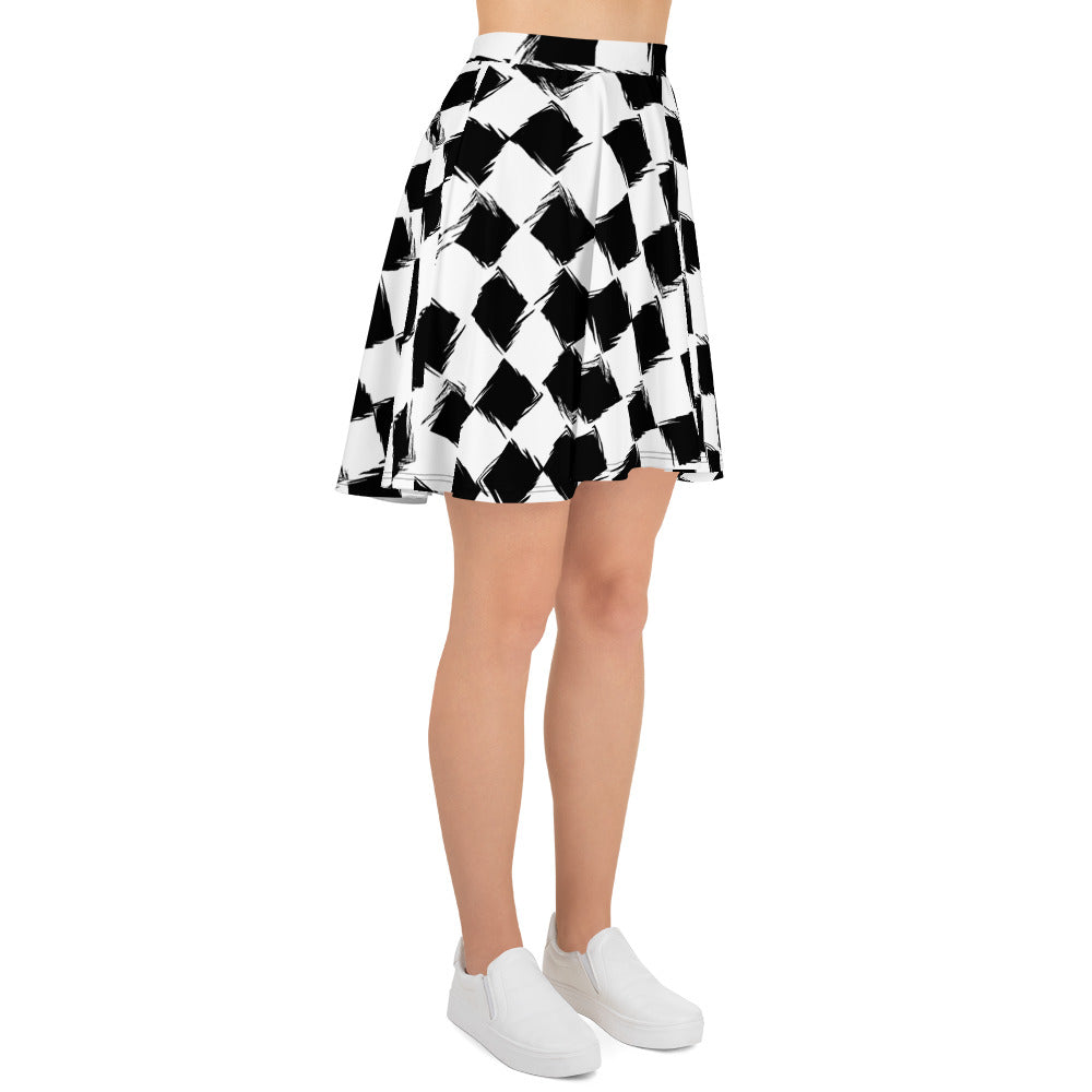 alternative street fashion checkerboard mini skirt